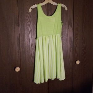 Chartreuse striped dress